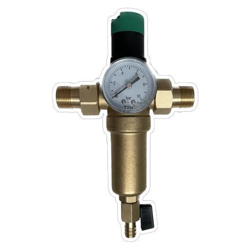 Фильтр промывной с регулятором давления для горячей воды 3/4" TIM JH-2007  #1