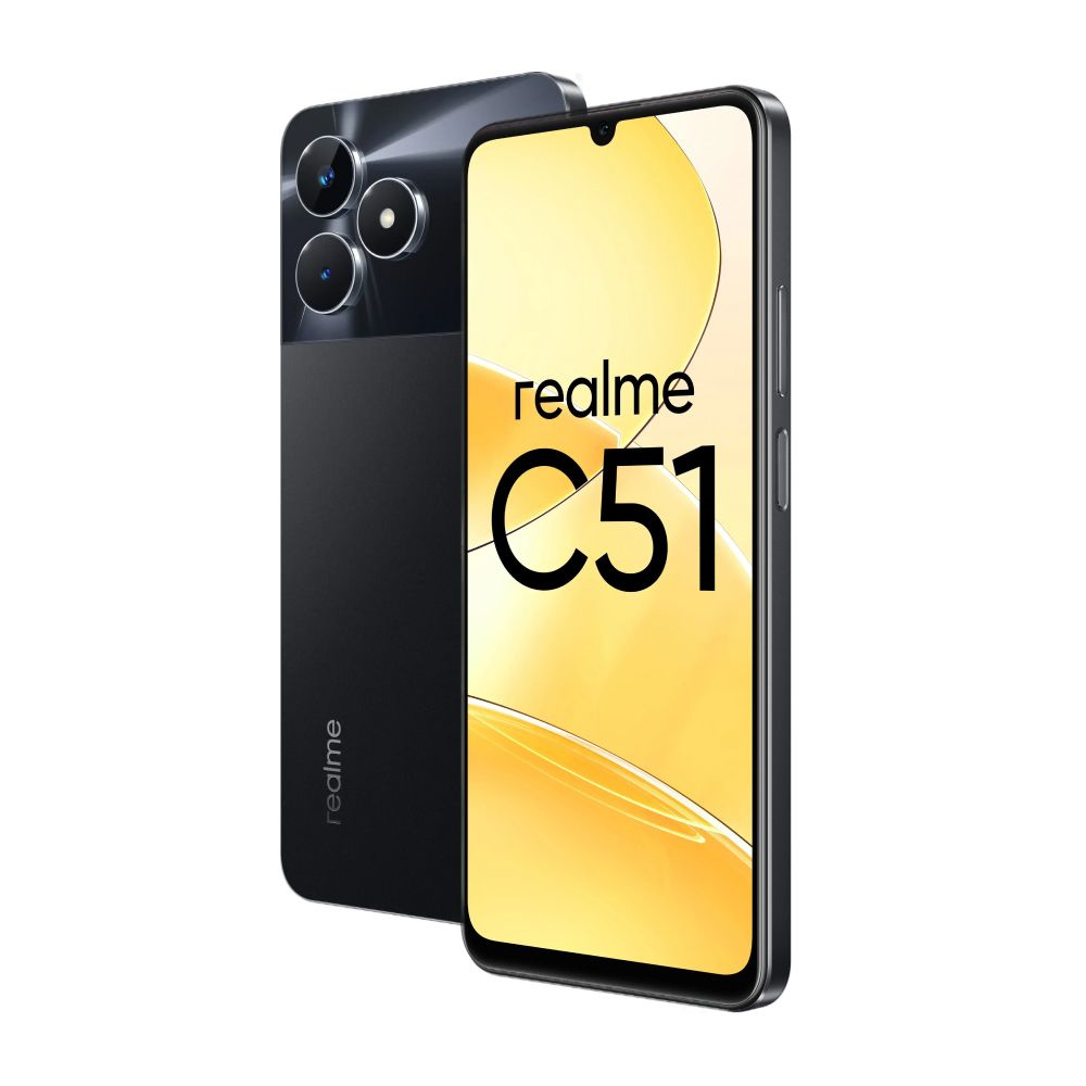 realme Смартфон C51 Ростест (EAC) 4/64 ГБ, черный #1