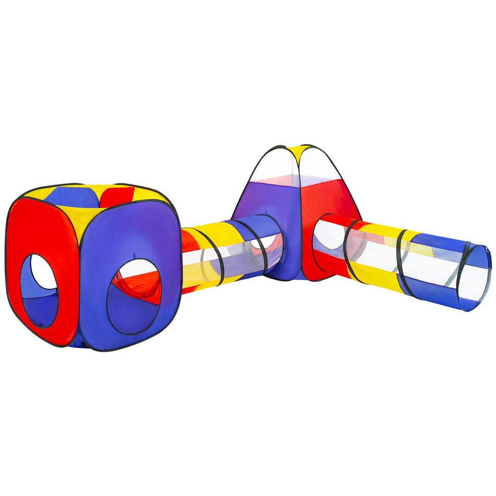 Детская игровая палатка-лабиринт с 2 тоннелями и кубом, 4 в 1, в сумке, BRAUBERG KIDS, 665171 Комплект #1