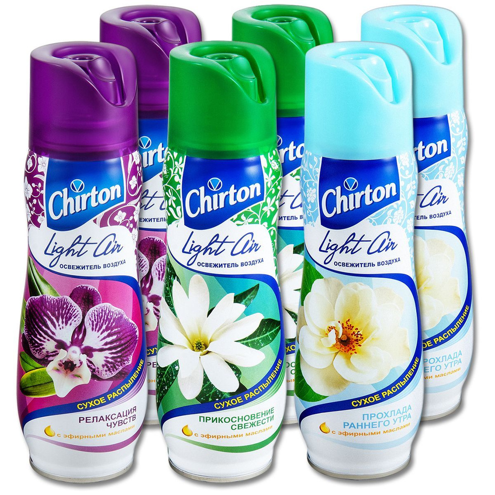 Chirton Освежитель воздуха сухое распыление Чиртон нежные ароматы, 3 вида, 300 мл, 6 шт.  #1