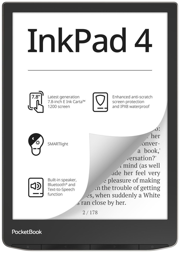 Электронная книга PocketBook 743G InkPad 4, Stardust Silver #1