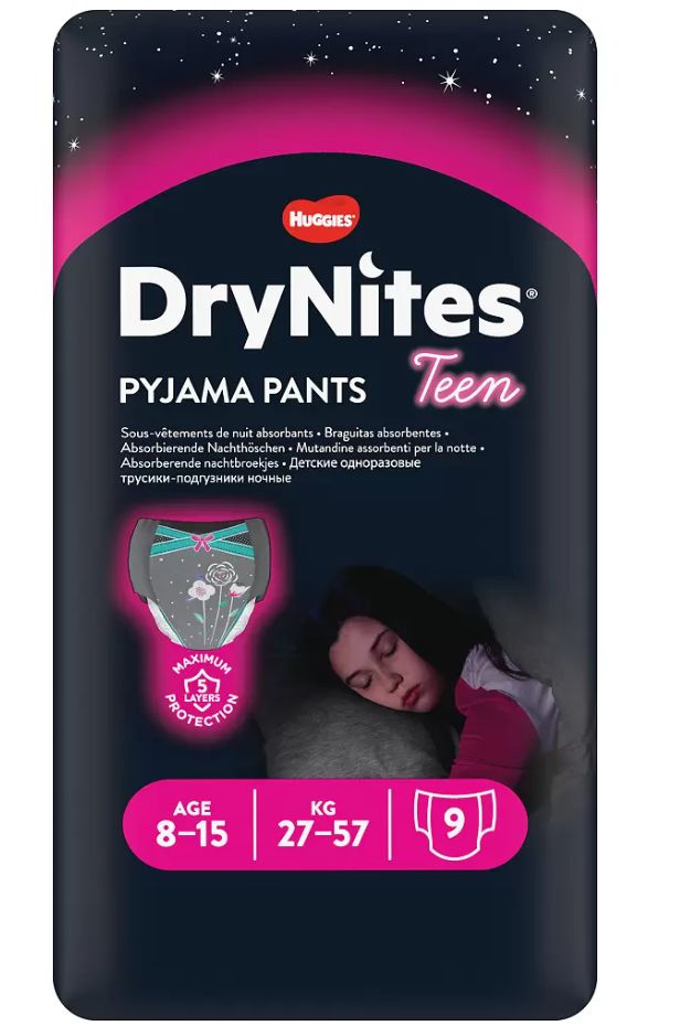 HUGGIES Трусики ночные ДрайНайтс для девочек 8-15 лет, 9 шт #1