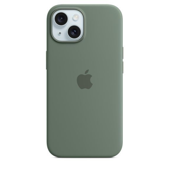 Силиконовый чехол MagSafe для iPhone 15, Silicone Case with MagSafe / зелёный (Cypress)  #1