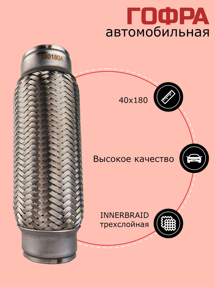Гофра глушителя трехслойная 40x180 Innerbraid "GazVpalas" - купить по ...