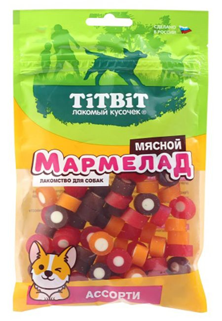 Лакомство TiTBiT Мармелад мясной для собак, ассорти, 120 г #1