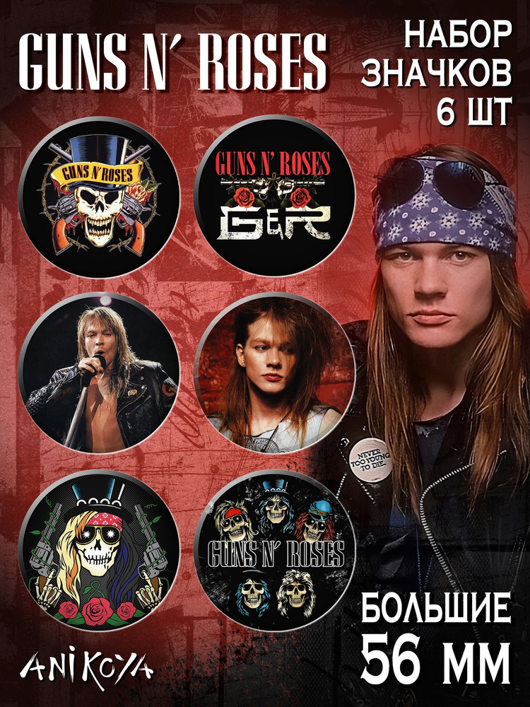 Значки на рюкзак рок группа Guns N' Roses #1