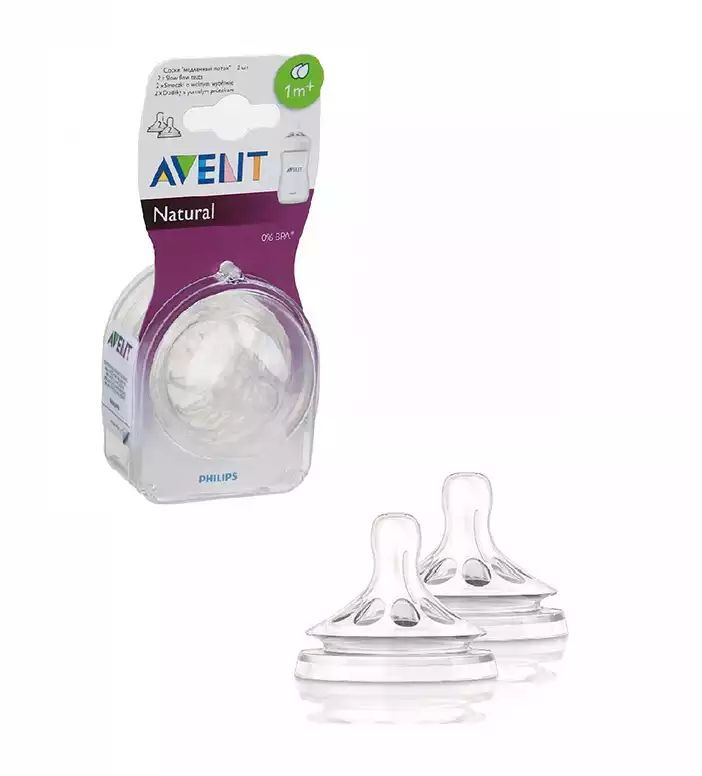 Соска силиконовая с медленным потоком Philips Avent Серия Natural (1 мес+  #1