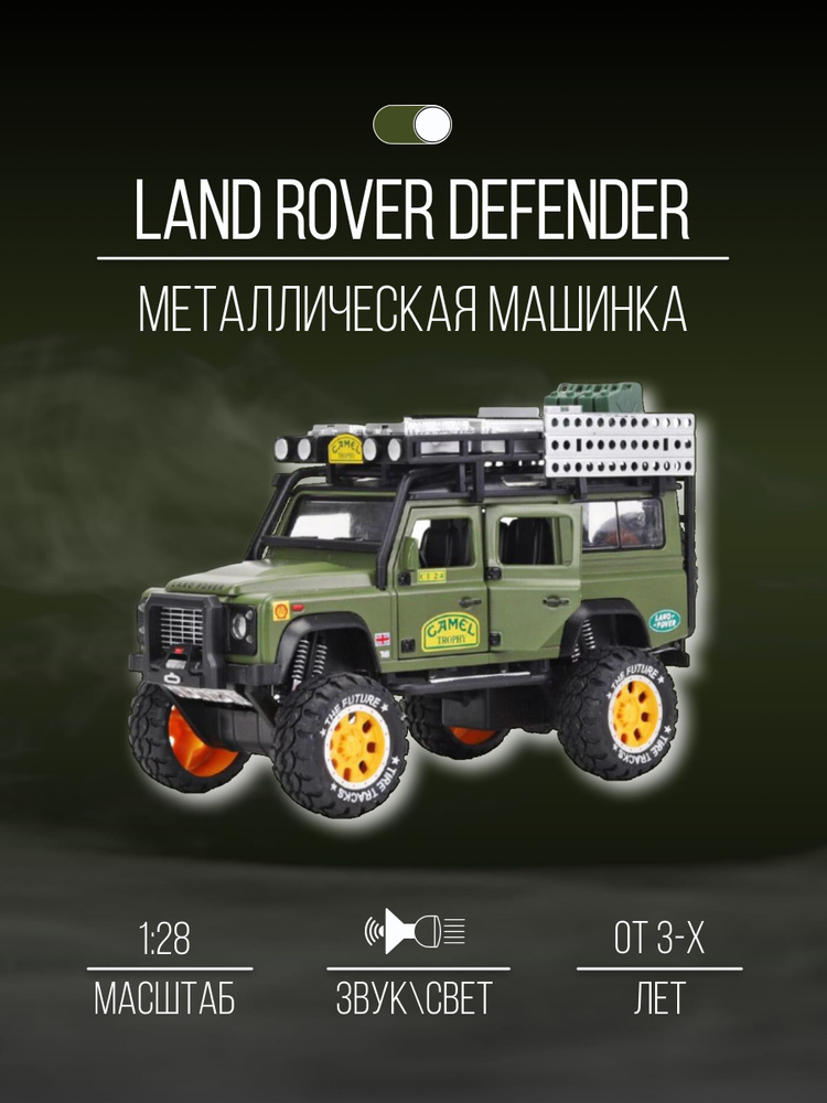 Машинка Металлическая 21 см 1:28 Land Rover Defender-2024 #1