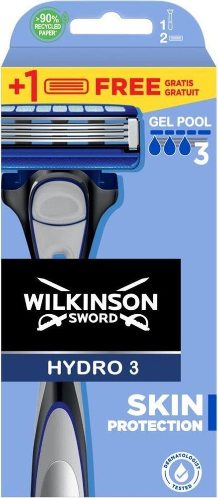 Wilkinson sword / SCHICK SKIN Hydro 3 / Бритвенный станок + сменные кассеты 2 шт.  #1