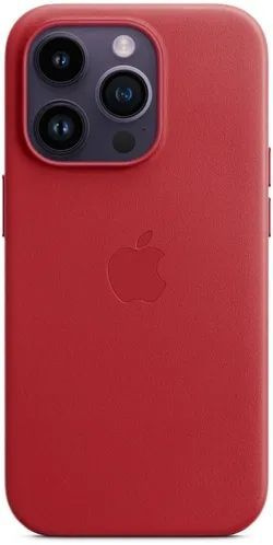 Кожаный чехол MagSafe для iPhone 14 Pro / с анимация / Leather Case with MagSafe / красный  #1