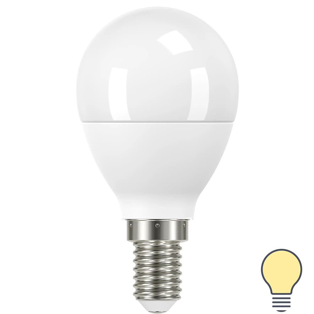 Лампа светодиодная Lexman P45 E14 175-250 В 7 Вт матовая 600 лм теплый белый свет  #1