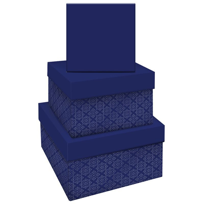 Набор квадратных коробок 3в1, MESHU "Blue style. Base", (19,5*19,5*11-15,5*15,5*9см)  #1