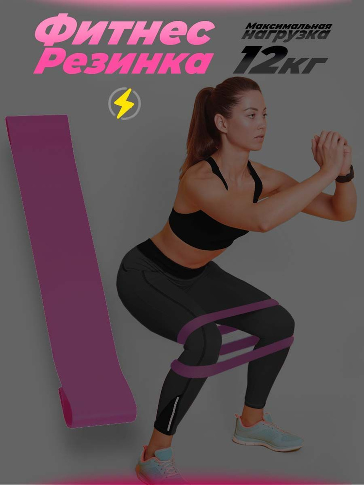 Резинка для фитнеса, тренажеры и фитнес резинка, эспандер ленточный. Фиолетовый  #1