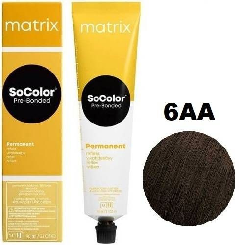 Matrix SOCOLOR Power Cools 6AA Крем-краска стойкая для волос Темный блондин глубокий пепельный, 90мл. #1