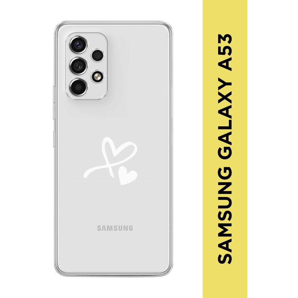 Силиконовый чехол на Samsung Galaxy A53 5G / Самсунг А53 5G "Сердечко минимализм", прозрачный  #1