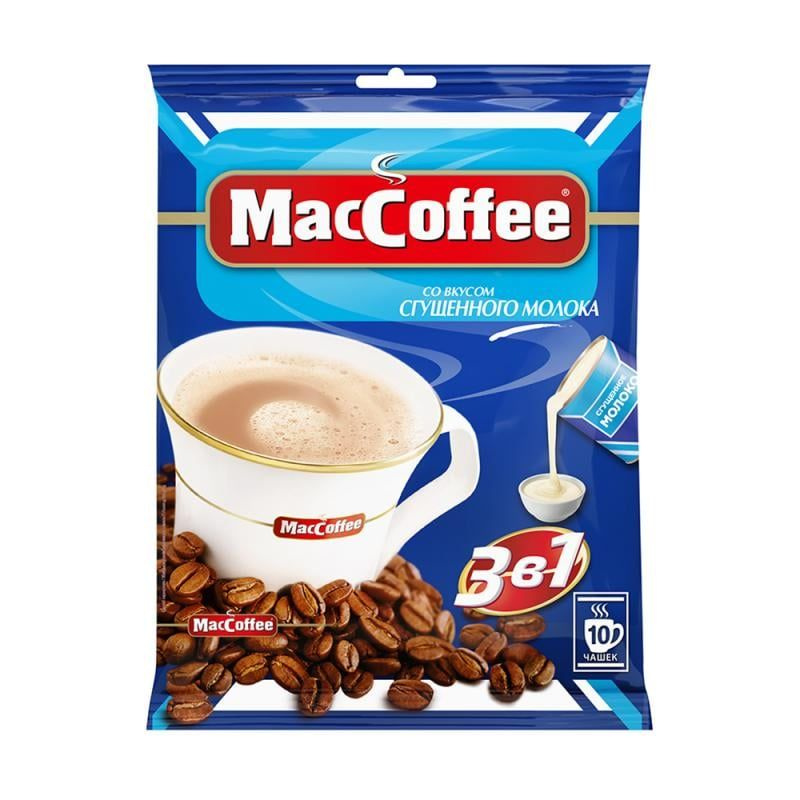 Напиток кофейный растворимый 3 в 1, MacCoffee, со вкусом сгущённого молока, 10 пакетиков  #1