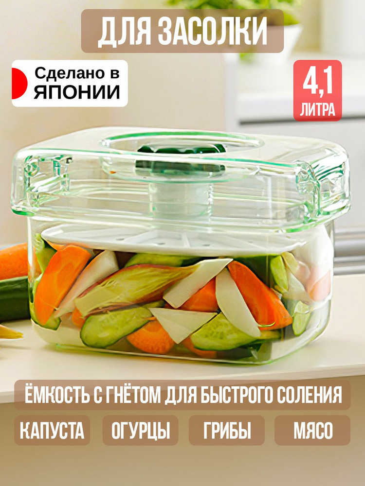 Контейнер для засолки овощей с прессом 4,1 л 27х17,5х16 см Tonbo  #1