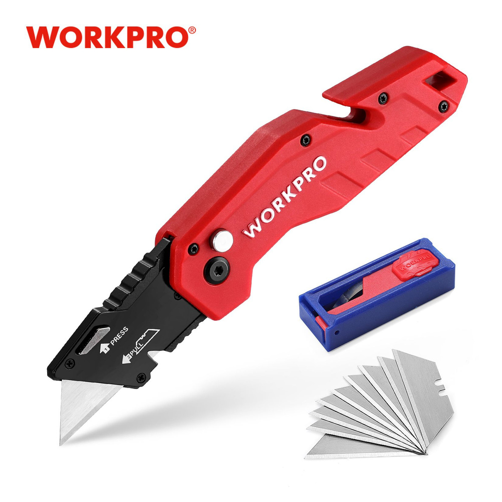 Складной нож WORKPRO, универсальный нож для электрика, ножи для резки ...