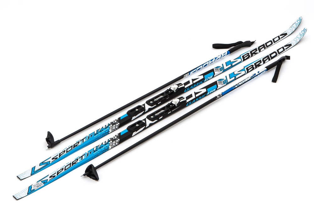 Лыжный комплект NNN с палками и креплением Rottefella - 170 см WAX Brados LS Blue / без насечек  #1