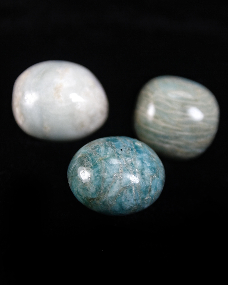 Оберег, амулет Амазонит - 1.5-2 см, натуральный камень, самоцвет, галтовка, 3 шт - притягивает удачу #1