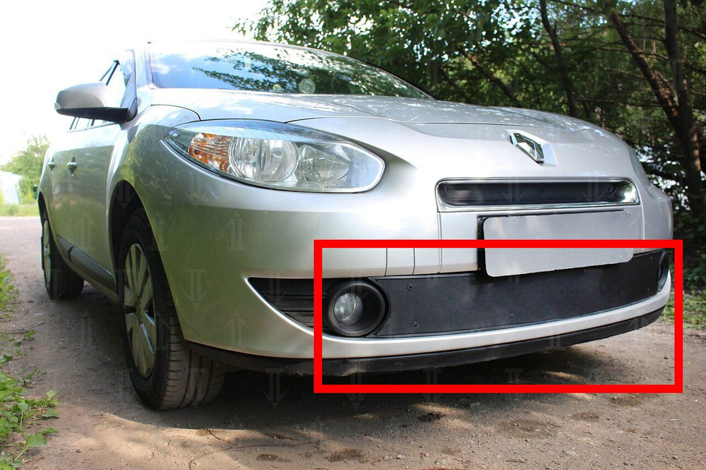 Зимняя заглушка НИЗ к съемной сетке Renault Fluence (2009-2013) / зимняя защита радиатора Рено Флуенс #1