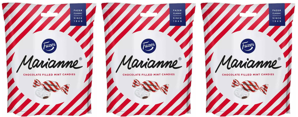 Конфеты Fazer Marianne, с хрустящей мятной корочкой и начинкой из темного шоколада, 120 гр (Финляндия) #1