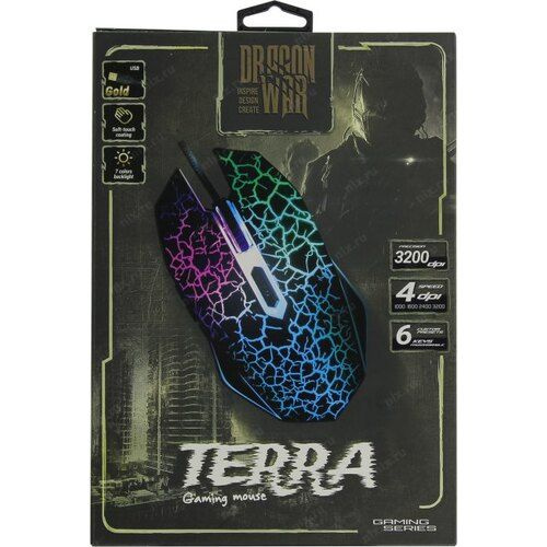 Игровая мышь Qumo Terra M02, проводная, оптическая,1200/1600/2400/3200 dpi  #1