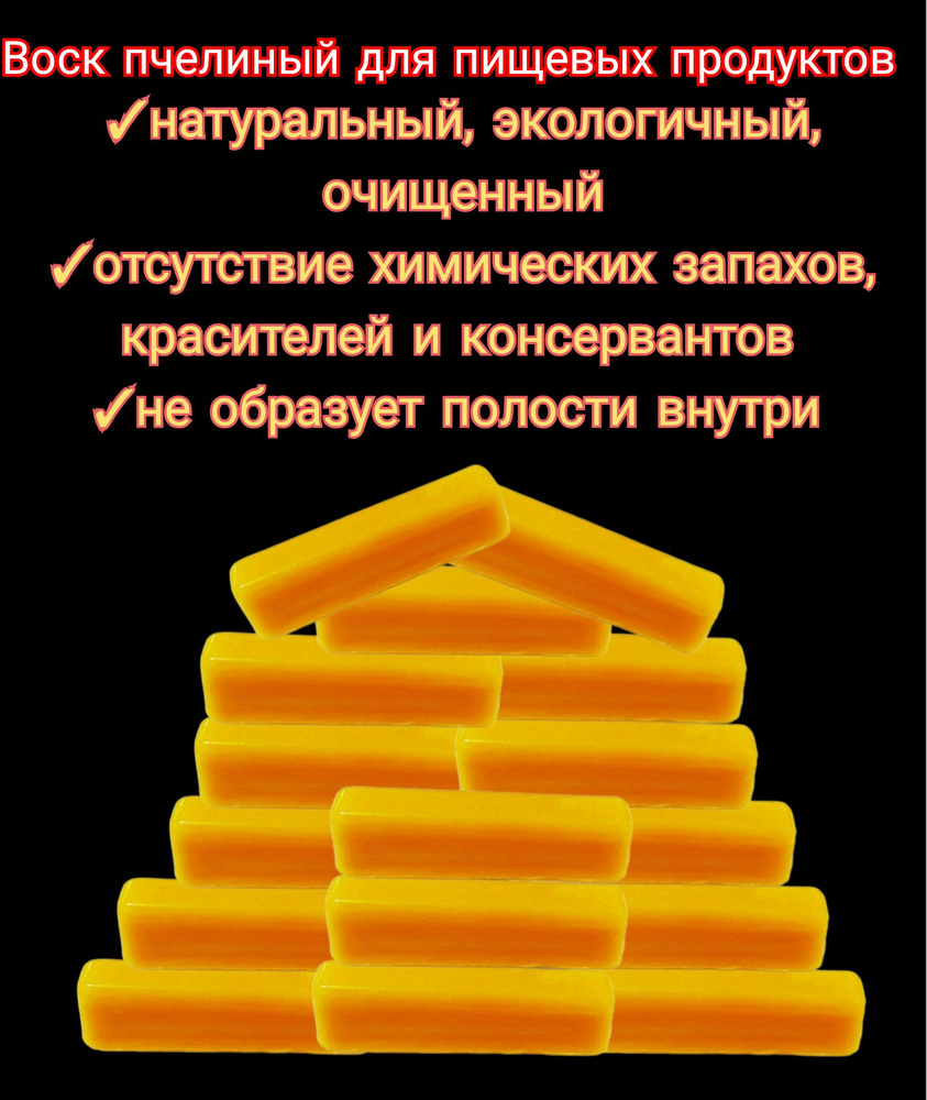 Воск натуральный для сыра/колбас 100гр/ покрытие, оболочка для пищевых продуктов/ вoск пчелиный в брикетах #1