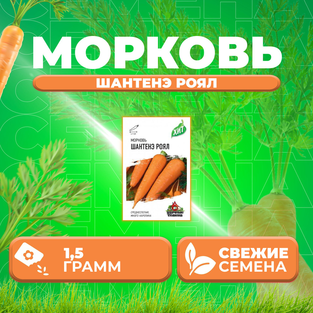 Морковь Шантенэ Роял, 1,5г, Удачные семена, серия ХИТ (1 уп)  #1