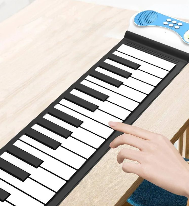 Портативное гибкое цифровое пианино Xiaomi Silicon Flexible Roll Up Piano 49 для детей  #1