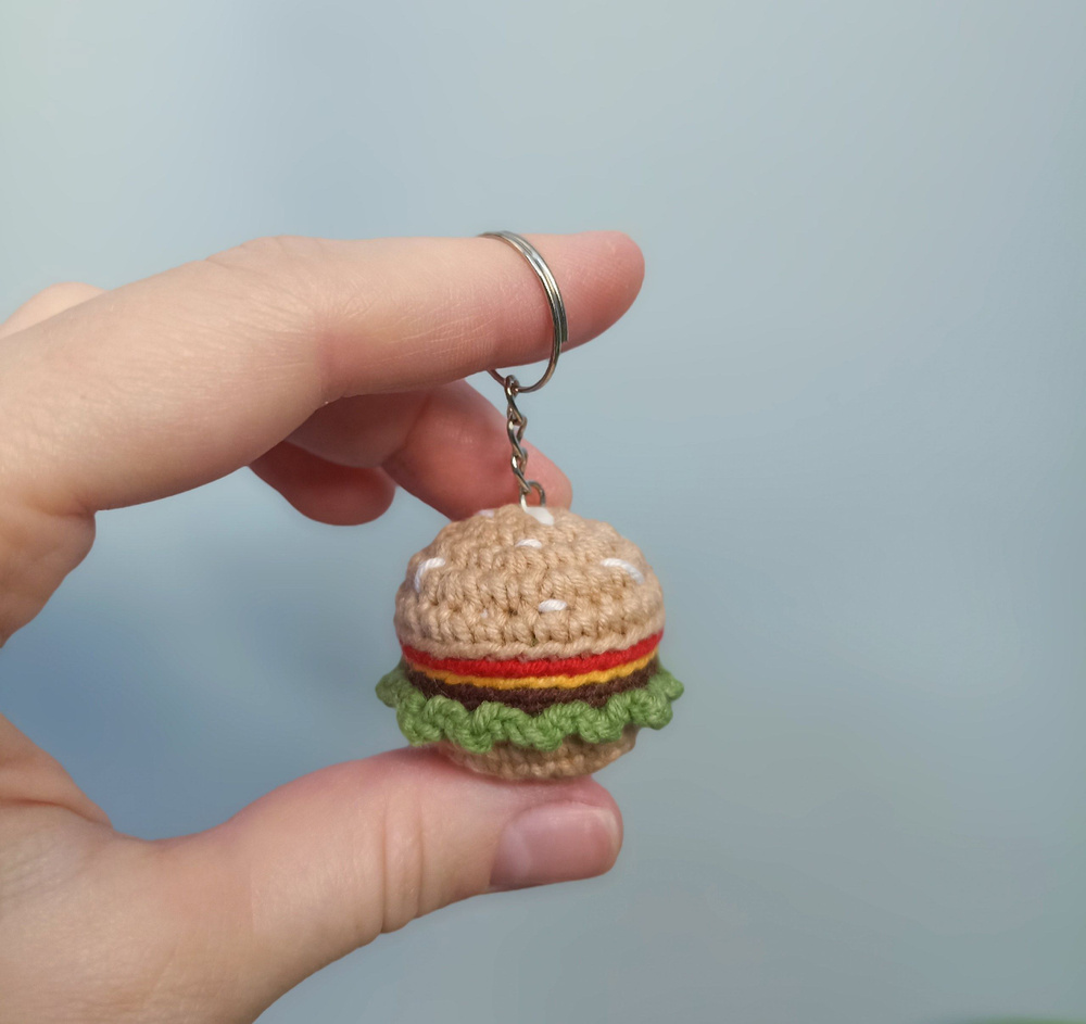 Прикольный брелок для ключей Бургер / Гамбургер #1