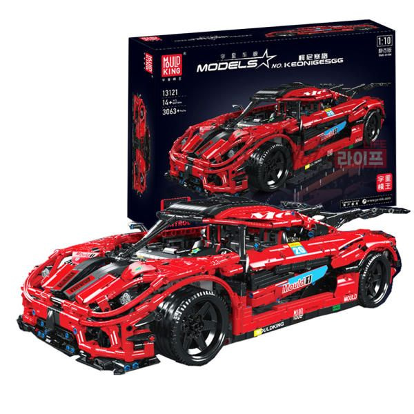 Конструктор Mould King 13121 Красный Koenigsegg, 3063 деталей, Модель автомобиля, Детские игрушки, подарки #1