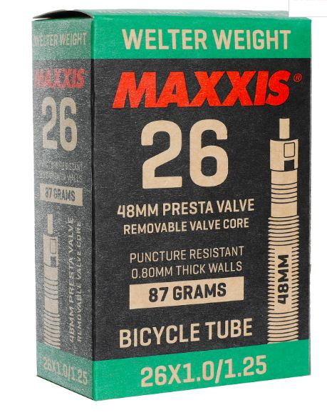 Камера велосипедная MAXXIS WELTER WEIGHT 26X1.0/1.25 вело ниппель #1