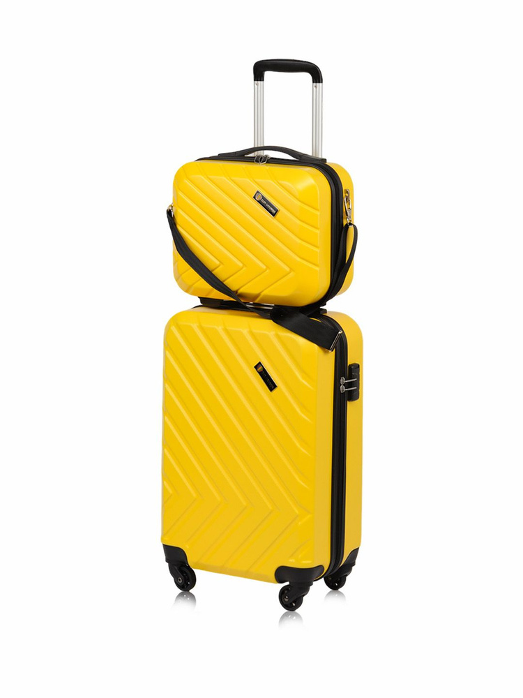 Комплект чемоданов Sun Voyage 2в1, маленький S 55 см , бьюти-кейс  #1