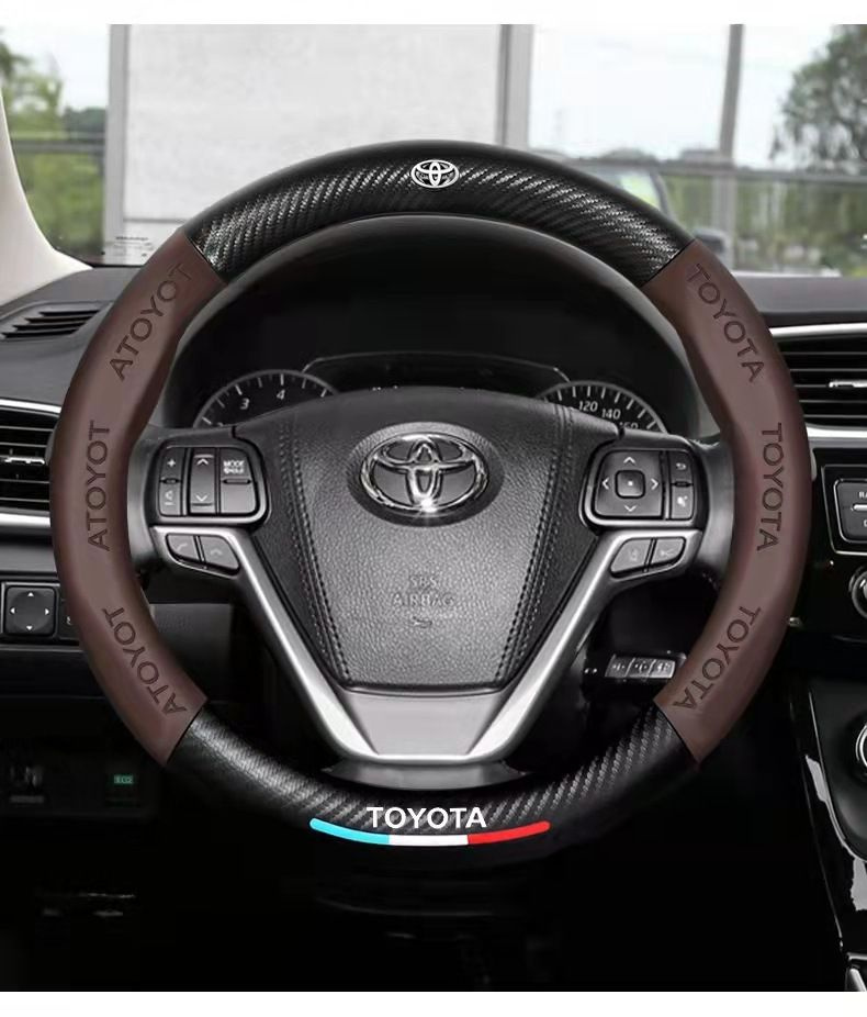 Чехол оплетка на руль для Toyota (Тойота) RAV4 Camry Corolla C-HR Highlander Fortuner Land Cruiser Prado, #1
