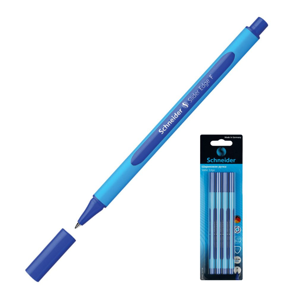 Ручка шариковая "Slider Edge F", синяя, 0,8мм, блистер, 4 шт #1
