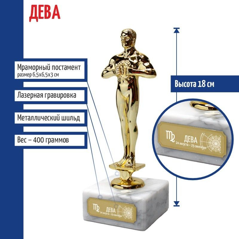 Статуэтка Фигура "Дева" на мраморном постаменте (18 см) арт 38930s25050 ...