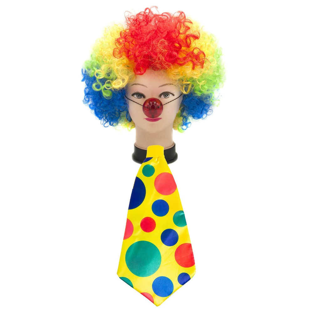 Парик карнавальный Клоун с носом #1