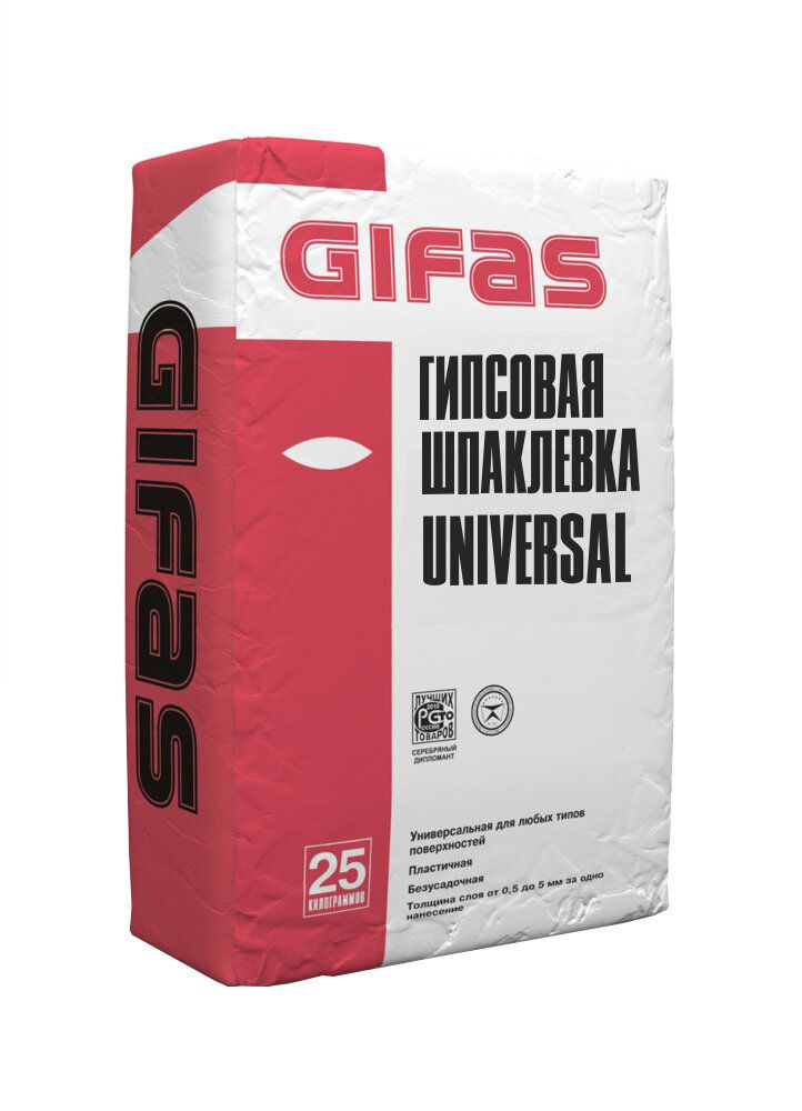 Шпаклевка гипсовая GIFAS Universal, 25кг #1