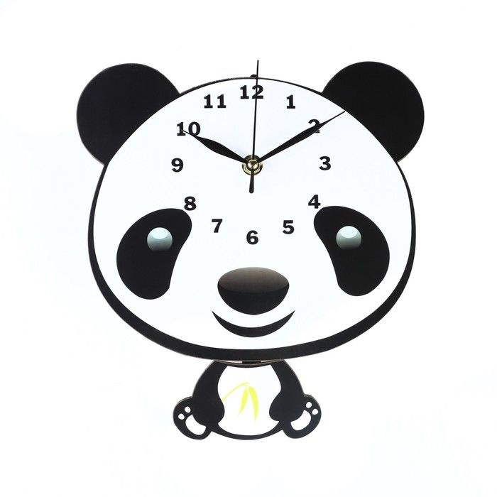 Часы настенные, серия: Детские, "Панда", с маятником, 22 х 26 см  #1