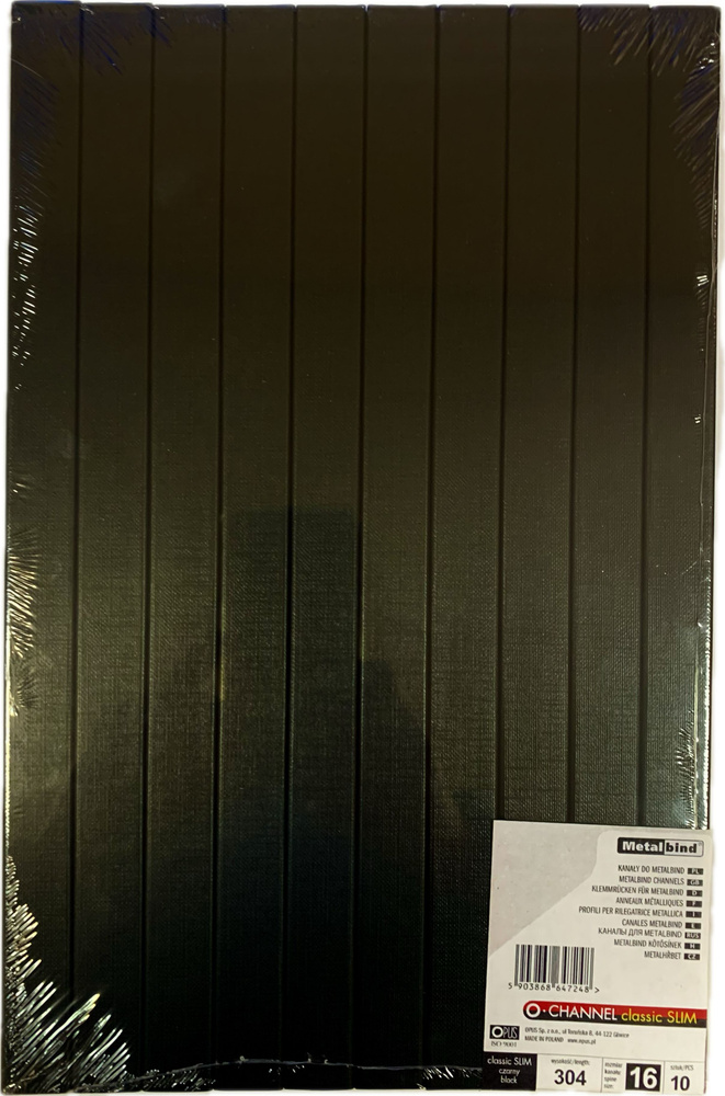 Каналы OPUS Металбинд (10шт) с покрытием "ткань" 16 мм Classic Slim черные  #1