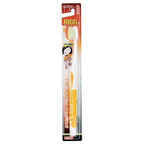 EBISU Зубная щетка средней жесткости с экстратонкими плоскими щетинками и прорезиненной ручкой. Цвет #1