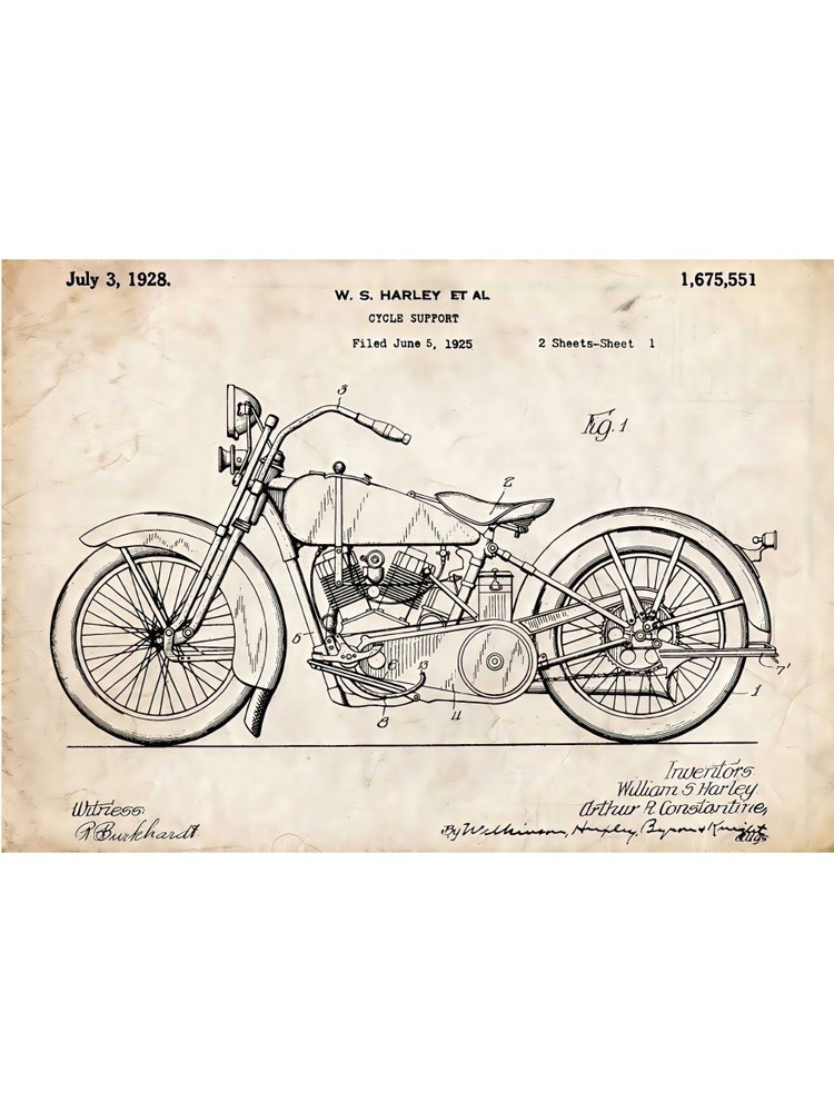 Плакат дизайн "Мотоциклы", размер поcтера 32х45см #1