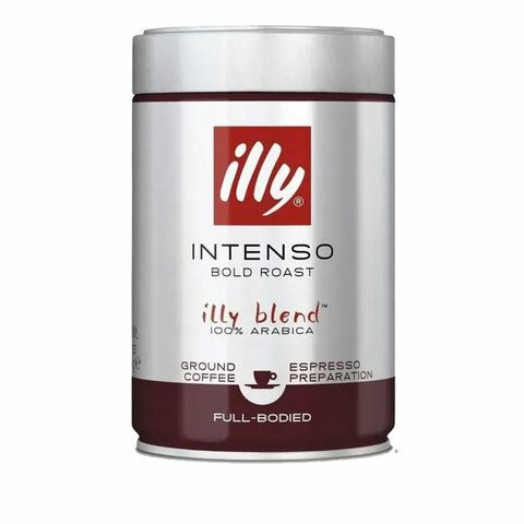 Кофе молотый ILLY "Intenso" 250 г в жестяной банке, арабика 100%, ИТАЛИЯ, 46  #1