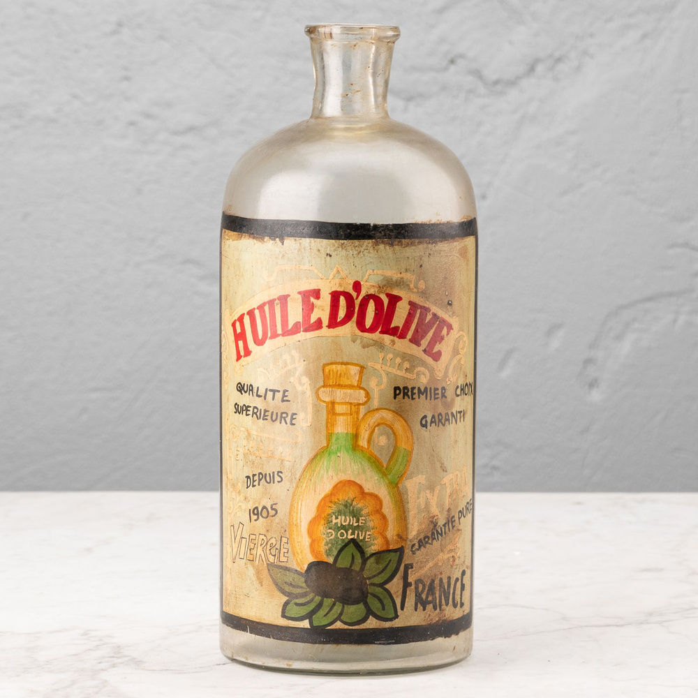 Бутыль Handpainted Glass Bottle Huile D'Olive #1
