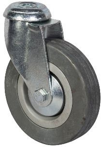 Колесо аппаратное поворотное под болт M10, серая резина SChg 25 (50 мм; 25 кг)  #1