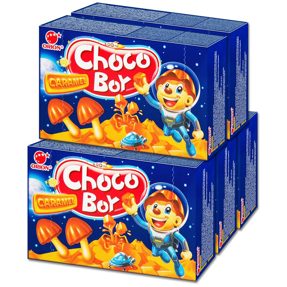 Печенье грибочки шоколадные ORION "Choco Boy" Caramel, карамель, 45 г, 5 уп.  #1