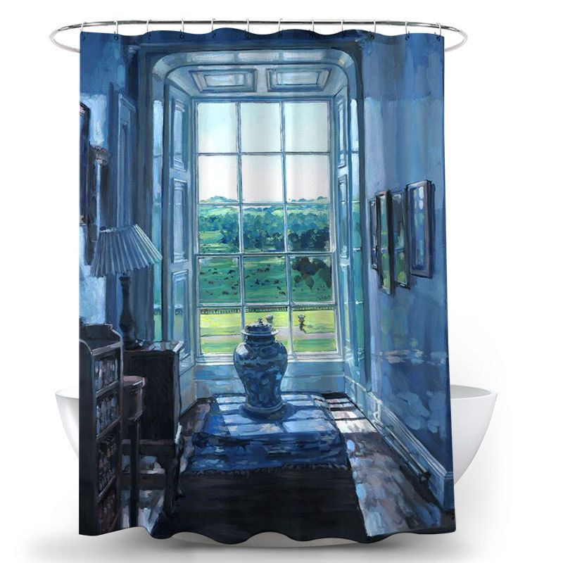 Штора для ванной комнаты тканевая, занавеска для душа 180*180, с кольцами. Серия Художники  #1