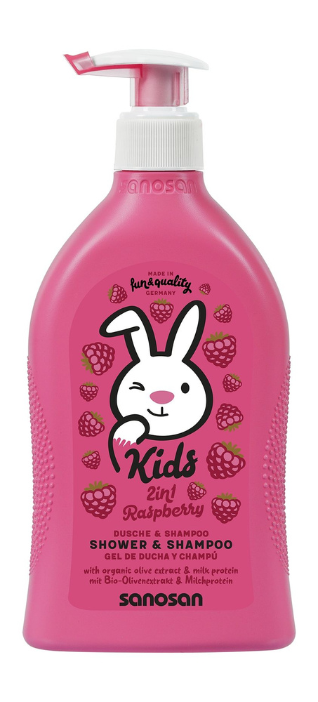 Детский шампунь-гель 2-в-1 с ароматом малины / Sanosan Kids Shower & Shampoo Raspberry  #1