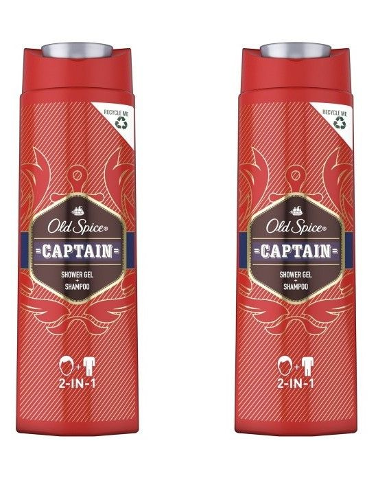 Old Spice Гель-шампунь для душа Captain, 400 мл, 2 шт #1